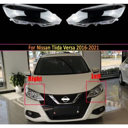 Car Transparent Lampshade Lamp Shell Front Headlamp Glass Headlight Cover For Nissan Tiida Versa 2016-2021