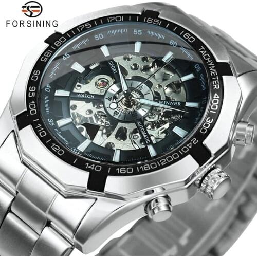Forsining Automatic Watch For Men Mechanical Mens Skeleton Watches Top Brand Luxury Transparent Sport Male Wrist Watches 2021