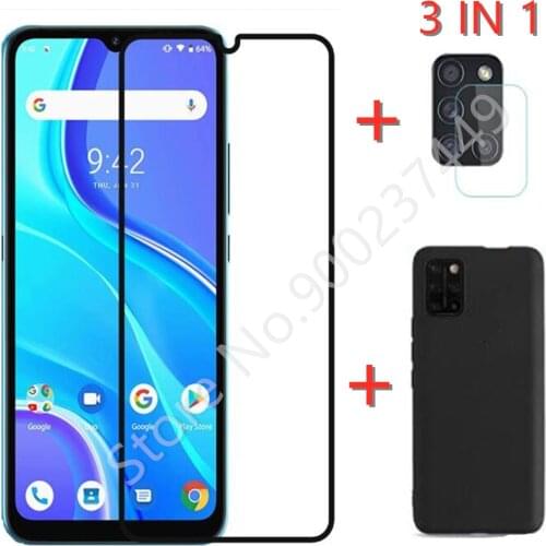 2-in-1 Case + Camera Tempered Glass On For UMIDIGI A7S 6.53" Screen Protector Glass For UMIDIGI A9 6.53" 9D 9H Phone Full Glass