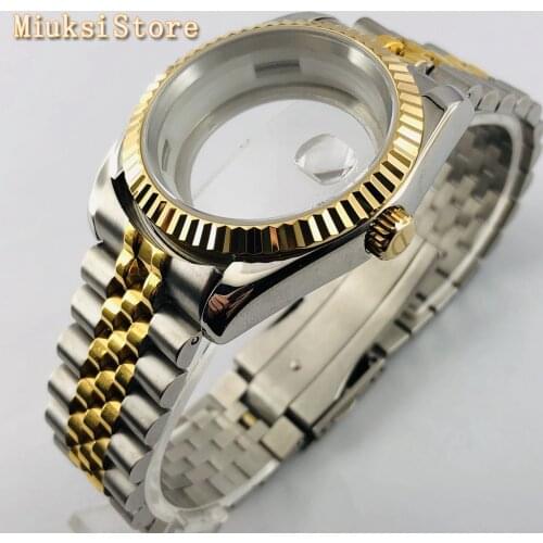DEBERT 36mm sapphire glass stainless steel watch case fit ETA 2836 ,Miyota 8205 821A 82 series，Mingzhu DG 2813 3804 movement