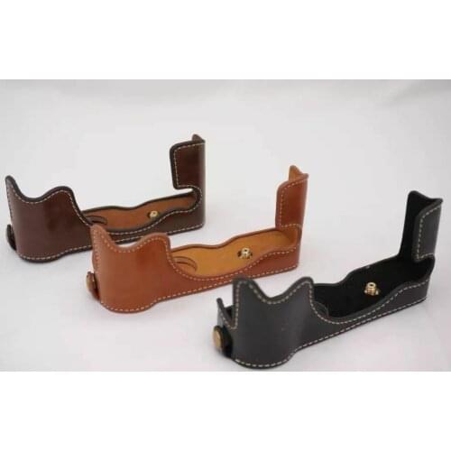 Half PU leather case bag grip cover Buttom for FujiFilm X30