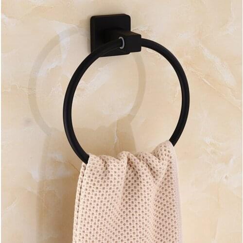 Black Towel Ring Bathroom Towel Rack Towel Rod Towel Bar Black Round Stainless Steel Towel Ring Bathroom
