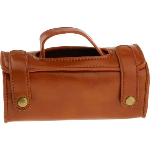 Men Portable Cosmetic Pouch PU Leather Shaving Brush & Toiletry Bag