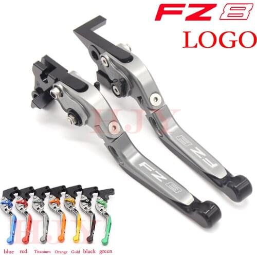 For YAMAHA FZ8 FZ 8 2011-2015 2012 2013 2014 Motorcycle Accessories Folding Extendable Brake Clutch Levers 7 Colors LOGO FZ8