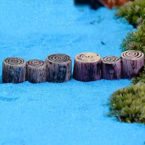 2PCS Tree Stump Figures Decorative Couple Mini Fairy Garden Aquarium Fish Tank Animals Statue Resin Craft