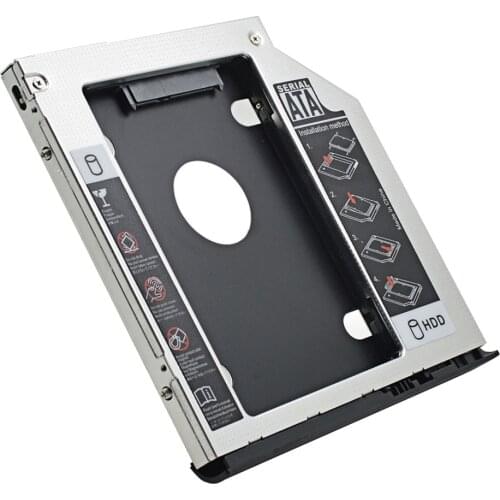 For HP EliteBook 2530p 2540p Aluminum 2nd HDD Caddy 9.5mm SATA TO SATA 3.0 2.5" SSD Up To 2TB Hard Disk Case Enclosure Optibay