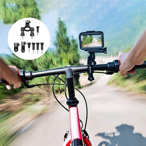Bicycle Motorcycle Handlebar Clip Bracket Holder Adapter for Osmo Action for GoPro Hero 5 6 7 8 Sports Camera Parts