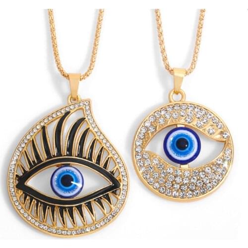 Pendant Big Evil Eye Chain Necklace Turkish Vintage Choker Necklaces For Women Fashion Jewelry Mujer Design Couple Gift Friends