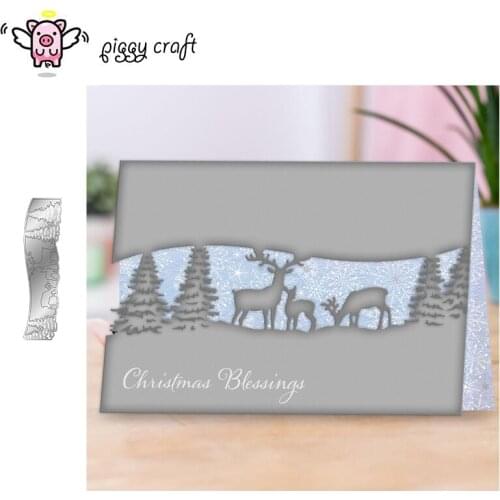 Piggy Craft metal cutting dies cut die mold Reindeer family frame Scrapbook paper craft knife mould blade punch stencils dies