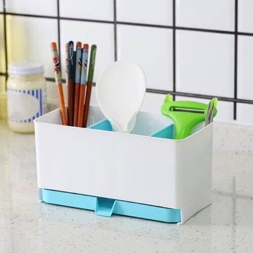Multifunctional Double Division Plate Kitchen Draining Storage Home Rack Chopsticks Spoon Dry Basket Tableware Holder Organizer