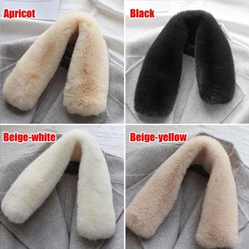 Fashion Faux Rabbit Fur Scarf Winter Hood Fur Decor Shawl Multicolor Fake Fur Bib Scarf Winter Jackets Coat Fur Collar