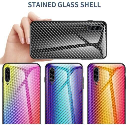 Fashion Hard Tempered Glass Gradient Carbon Fiber Protective Cover for Vivo Y85 Y97 Y75 Y79 Y67 Y91 Y93 Y95 Y83 Y71 Y81 Y19 V20