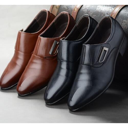 Leather shoes mens breathable casual lazy pointed soft leather spring and autumn all-match business formal wear casual shoes