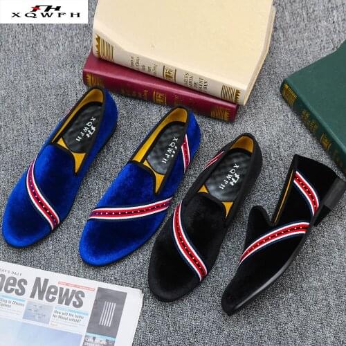 2019 Red Stripe Men Casual Shoes Men velvet Brand Sneakers Party and Wedding Men Dress Shoes Size 5.5-13.5