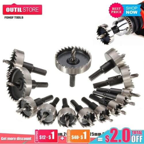 13pcs 16-53mm Hole Saw set Durable HSS Stainless Steel hole saw cutter for metal Wood Alloy Cutting Tool drill bit cutting set
