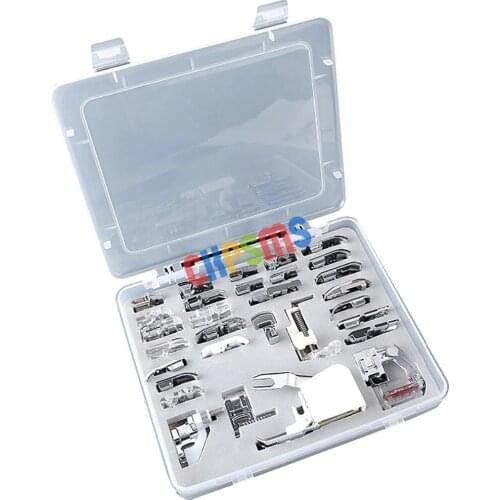 30PCS Domestic Sewing Machine Presser Feet Set with Plastic Storage Box fit for Brother Babylock, Singer Janome Elna Kenmore