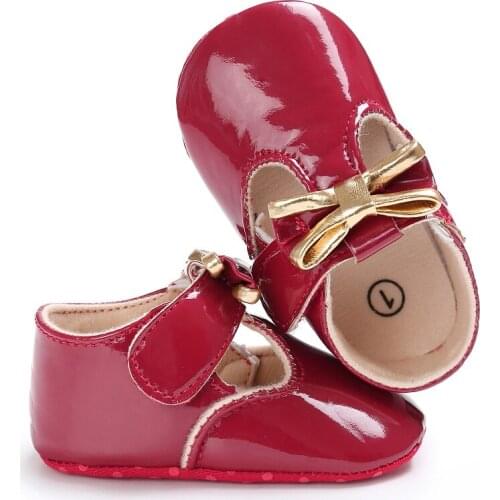 New Arrival PU Newborn Baby Girl Shoes First Walkers Shoes Princess Non-Slip Soft Sole Infant Child Toddler Shoes Hottest