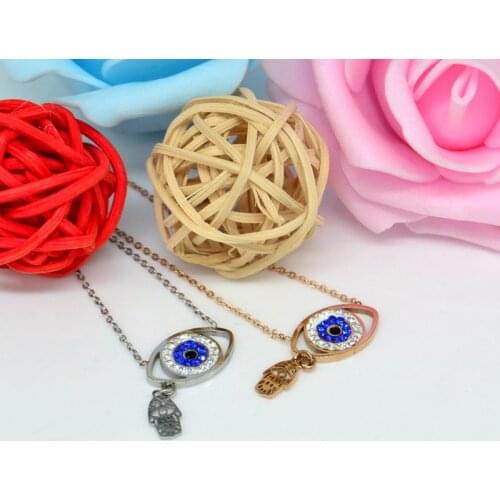 Evil Eyes Zircon Stainless Steel Choker Necklace pendant necklace Women Girls Fashion Jewelry