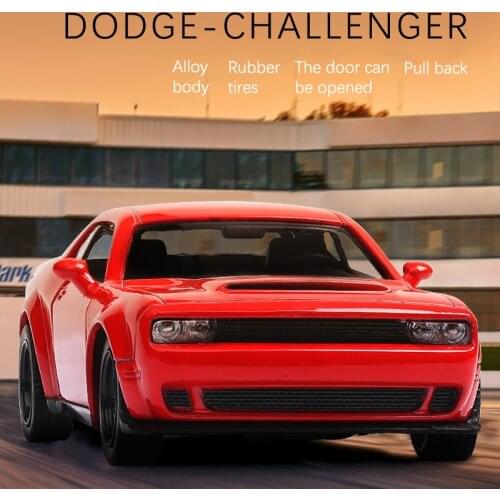 Christmas Toys Diecast 1:36 Scale Model Cars Dodge Challenger Simulation Alloy Muscle Car Metal Vehicles Birthday Gifts Children