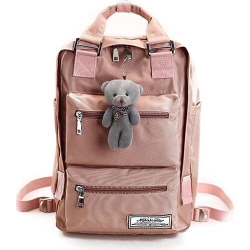 Fashion brand backpack teenage backpacks for girls school bag Backpacks Women Double Zipper Large Capacity Design Square School