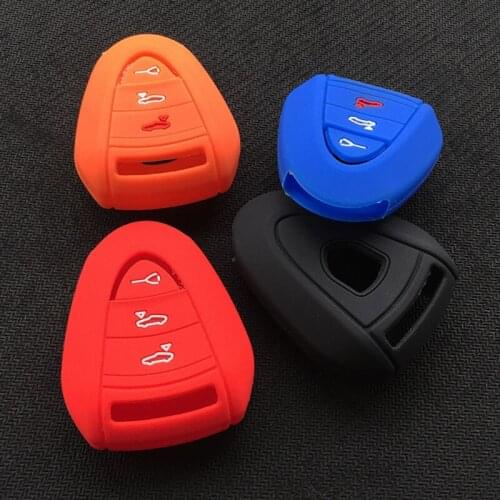Silicone Rubber Folding Flip Remote Key Fob for Porsche 911 997 Boxster S 2S 4S Turbo Cayman 996 Cayenne key accessories
