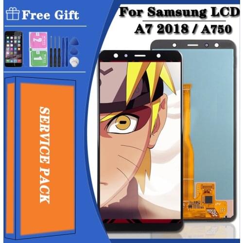Super AMOLED LCD 6.0'' For Samsung Galaxy A7 2018 A750 A750F SM-A750F LCD Display With Touch Screen Assembly Replacement Part