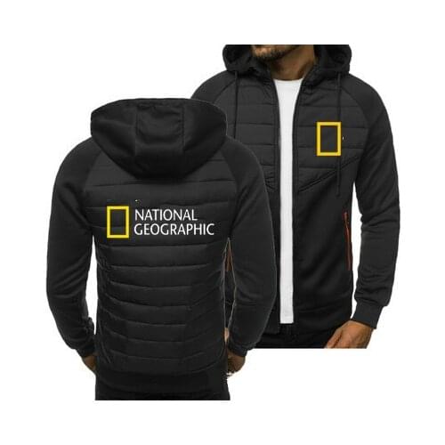 New National Geographic Channel Logo Spring Autumn Mens Hoodie Fashion Athletic Casual Cardigan Zipper Sweatshirts Jacket