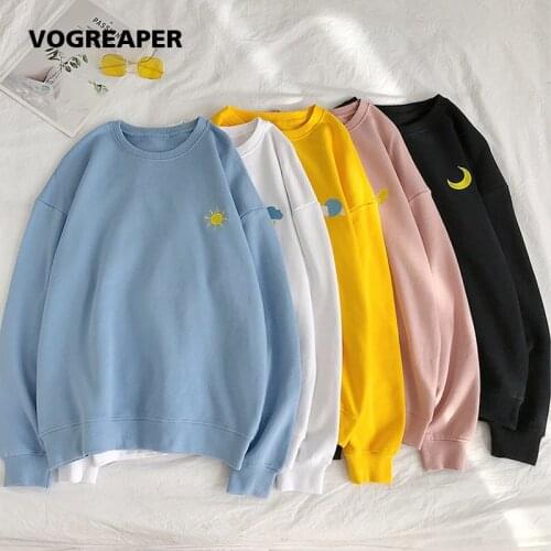 Streetwear Fashion Hoodies Men Sweatshirts Pullover O-Neck Pink Black Yellow White Fun Weather Embroidery Icon Hoodie Men/Women