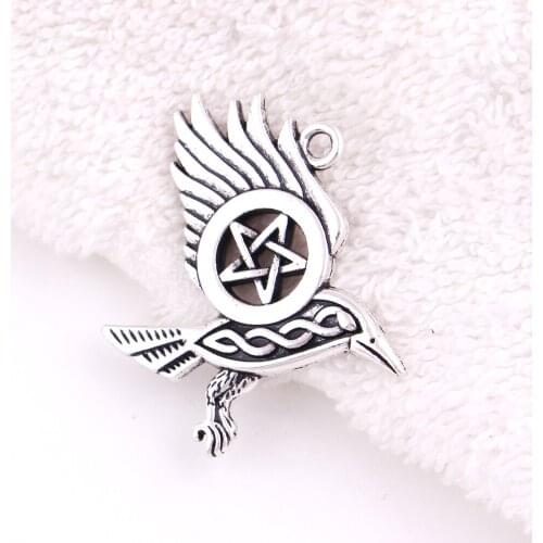Raven Pentacle Pendant Crow Magic Pendant With Vintage Pendant