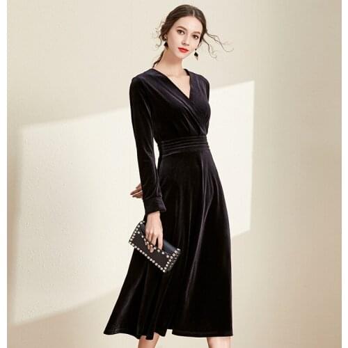 High Waist Party Dress Female Fashion High Quality Spring Autumn 2021 Vintage Elegant Womens Dresses Long Dress Ropa De Mujer