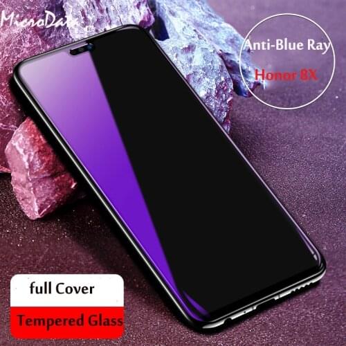 For Huawei Honor 8X Max 8C 8S 8A Tempered Glass Anti Blue Purple Light Screen Protector For Honor 9X Pro 8X Max Protective Glass