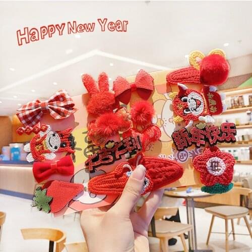 5/8 Pcs/Set Children Cute Knit Cartoon Flower Fruit Ornament Hair Clips Baby Girl Lovely Barrettes Hairpins Kid Hair Accessories