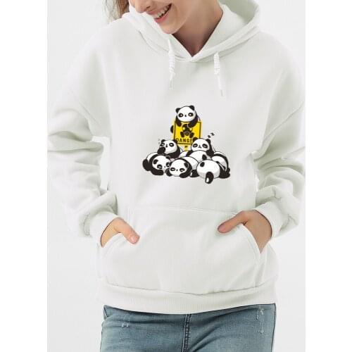 Cartoon Cute Panda Sleeps Print WomenS Sweatshirt Warm Vintage Pullover for Women Fashion Korean Harajuku Hoodie Female