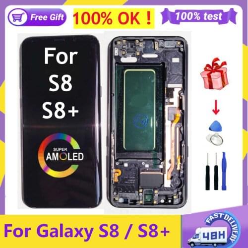 NEW No Burn Shadow AMOLED S8 S8+ S8 PLUS LCD For SAMSUNG Galaxy S8 G950 G950F Display S8 Plus G955 G955F Touch Screen Digitizer