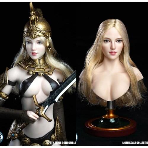 1:6 SDH018B Beauty Pale Skin Girl Head Sculpt female Long Blonde hair head carving For 12'' Action Figure Toys