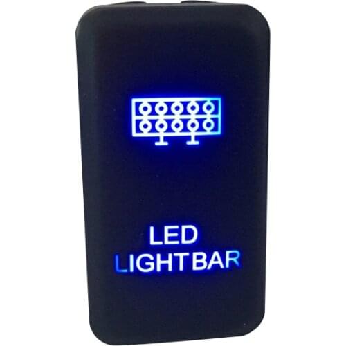 2pcs Push Button Switch LED Blue LED LIGHT BAR Car, Bar Toggle Switch Push Switch 12V 3A For Toyota