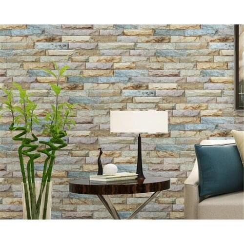 Beibehang Thicken pvc modern minimalist TV background 3d wallpaper restaurant imitation stone wall paper 3D three-dimensional