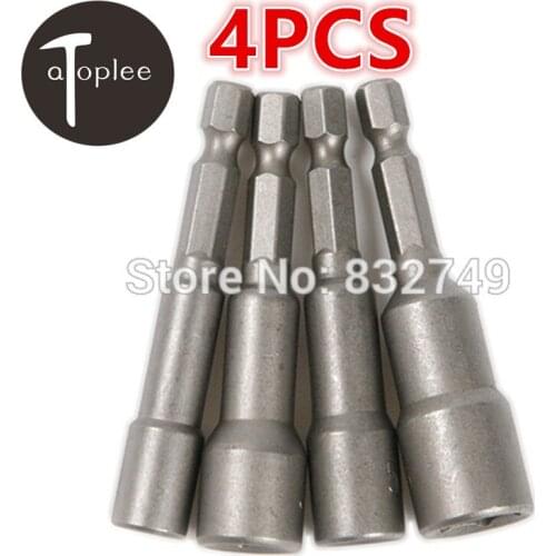 4pcs 1/4 To 1/4 3/8 5/16 7/16 Hex Socket Magnetic Nut Driver Set Socket Adapter For DIY Carpentry Repair Drill Hand Tools