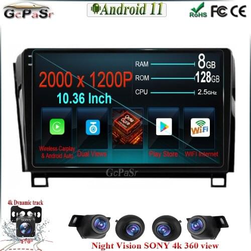 Android 11 For Toyota Tundra XK50 2007 - 2013 Sequoia XK60 2008 - 2017 Car Radio Multimedia Video Player Navigation GPS