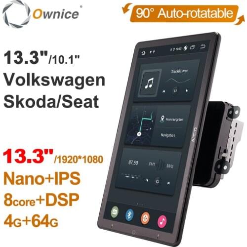 Ownice 2din Car Radio 10.1" 13.3" Android 10.0 Multimedia Car Video Player for Volkswagen VW Skoda Seat GPS MP5 Auto Rotatable