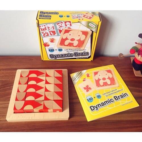 Children Brain Cube Desktop Game Cube 3D solid wooden children early education toys