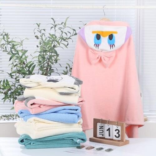 Children Towel 0-10Y Cute Cartoon Baby Bath Robe Winter Warm Thick Shower Towel 88 * 150 Cloak Soft Plush Hooded Kids Bathrobe