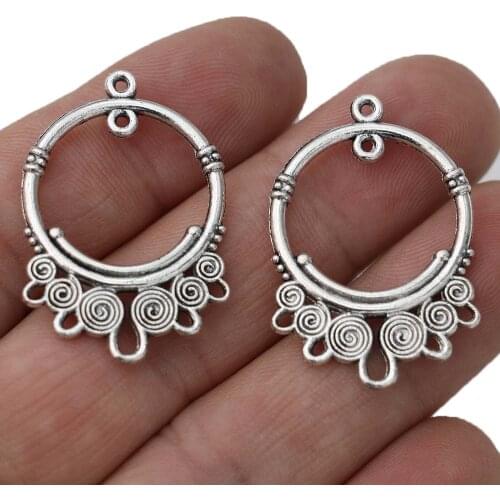 10pcs Antique Silver Plated 1-3 Connectors Pendant Making Findings Accessories DIY Handmade Craft 34x23mm