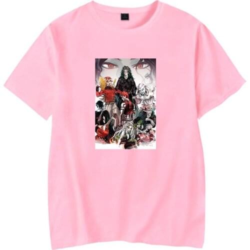 New Pink t shirt Hot Demon Slayer T-shirt Men Women Tops Summer Kimetsu no Yaiba Harajuku Short Sleeve Boys Girls Casual Tees
