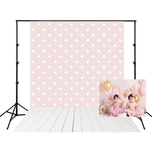 HUAYI Photography Backdrop Pink Polka Dots Photo Booth Background Customize Newborns Child Birthday Studio Backdrop XT-5347