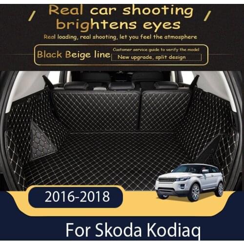 The Trunk Cargo Leather Liner Car Boot Liner Cargo Compartment Floor Carpet Mud For Skoda Kodiaq 2016-2018