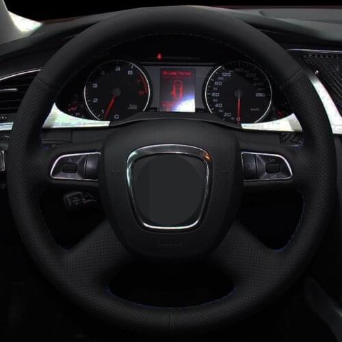DIY Black Faux Leather Car Steering Wheel Cover For Audi Audi A3 8P Sportback A4 B8 Avant A5 8T A6 C6 A8 D3 Q7 8R Q5 4L S4 S3