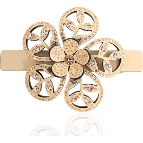 Vintage Hair Ornament - Rhinestone Hair Accessory Jewelry - Flower Hair Clip Barrette for Women Lady Thick Hair Tiara Wear Prom