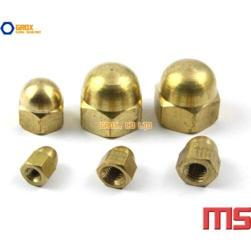 30 Pieces M5 Brass Metric Thread Hexagon Dome Nut DIN1587