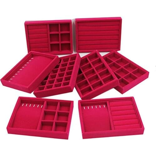 Hot selling Jewelry Earrings Necklaces Pendants Bracelets Trays Holder Cases Velvet Jewelry Packaging Display Storages Trays